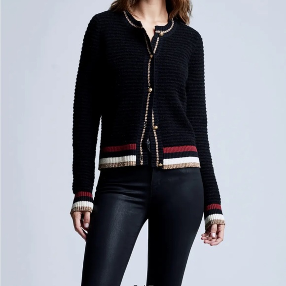 L'Agence Archer Metallic Tipped Cardigan - Picture 8 of 12
